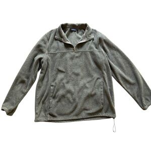 Croft & Barrow Gray Fleece 1/4 Zip Pullover w/ Pockets & Drawstring Men’…